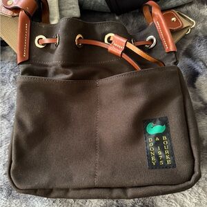 Dooney & Bourke Dark Brown Canvas Messenger Bag